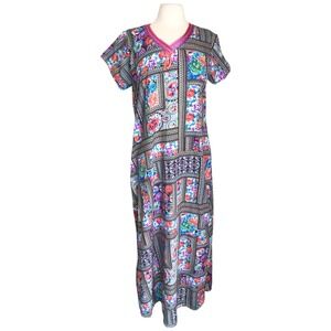 Kaftan Dress Caftan Beach Cover Boho Gown Hippie Beach Women M/L Patchwork Print